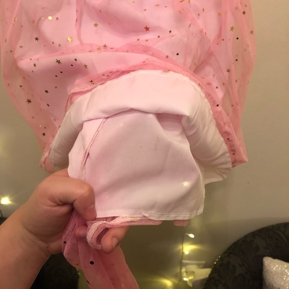 Pink Princess Sparkle Tulle Star Gold Tutu Dress - Picture 6 of 7